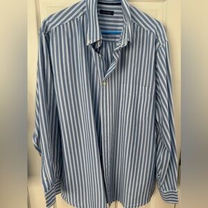 Men’s club room L/S  button down collar striped shirtblue XXL. 2XL Macy’s